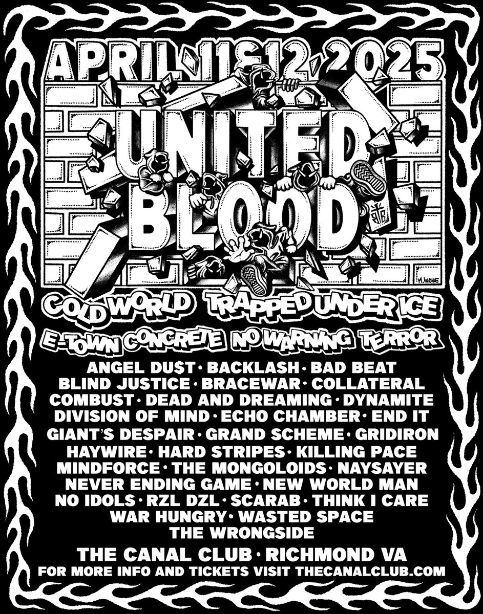 In person discounted tickets on sale Thursday at Vinyl Conflict from 4 - 7 PM

Leftover tickets will be sold online via the Canal Club on Friday at Noon EST

For more info visit the post on our instagram <a href="/unitedbloodrva/">UnitedBloodRVA</a>