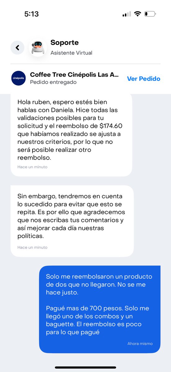 RubenChnRsd's tweet photo. @RappiMexico @Profeco me mandaron un pedido mal, me reembolsaron una cantidad que no corresponde a lo pagado ni a lo recibido y no me quieren ayudar. 

Yo pagué 690 pesos de todo lo que pedí. Me llegó únicamente la mitad de los productos y solo me reembolsaron 174.60. Eso es robo https://t.co/odK42DGzlE