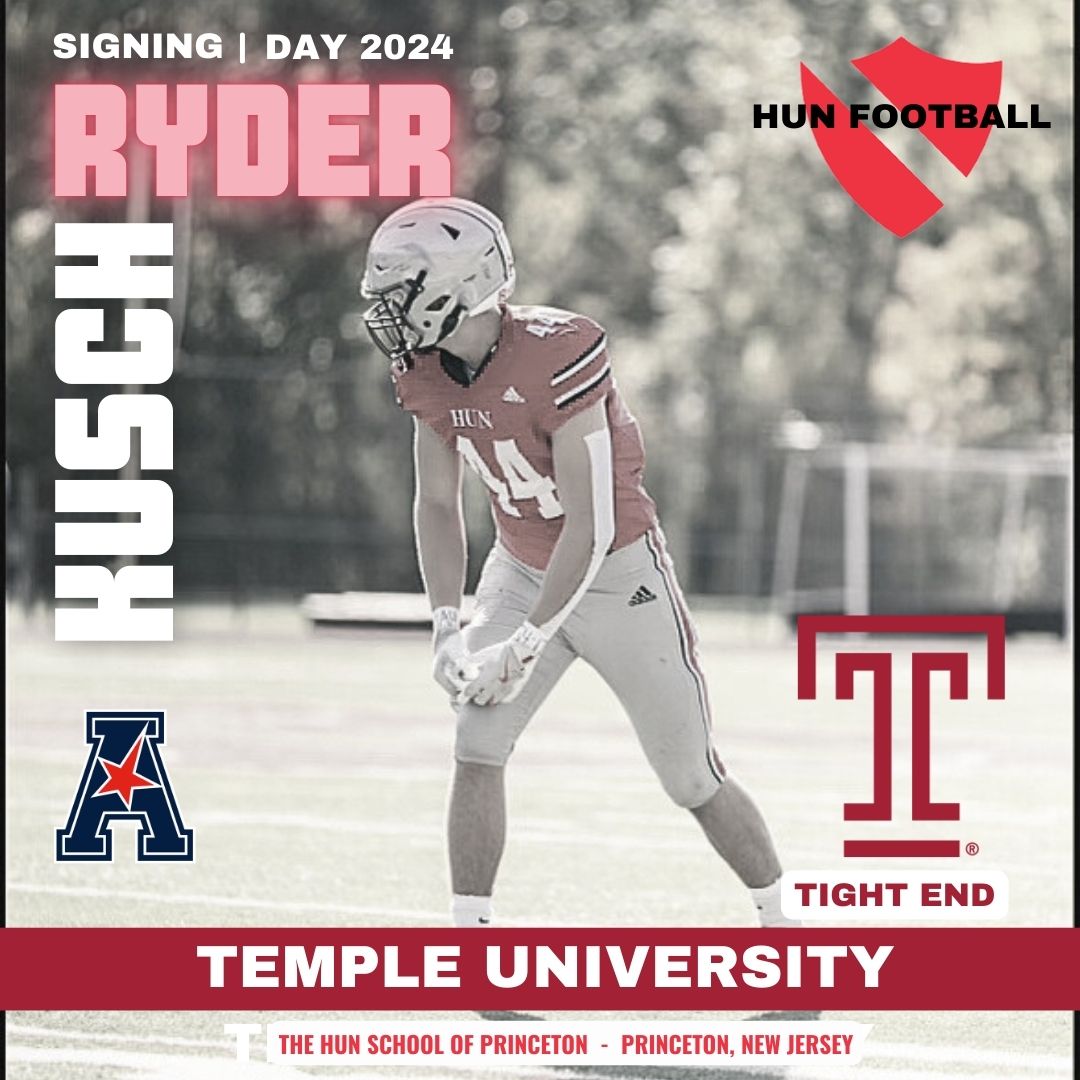 Red_Zone75's tweet photo. Class of 2025 Hun School TE @KuschRyder  signed with @Temple_FB ! One of our most versatile athletes and a true game changer. The Owls are getting a dynamic playmaker! 🏈🦉 #GoOwls #SigningDay #HunFootball https://t.co/Txbe05xN2v https://t.co/RSaYF6H7bj