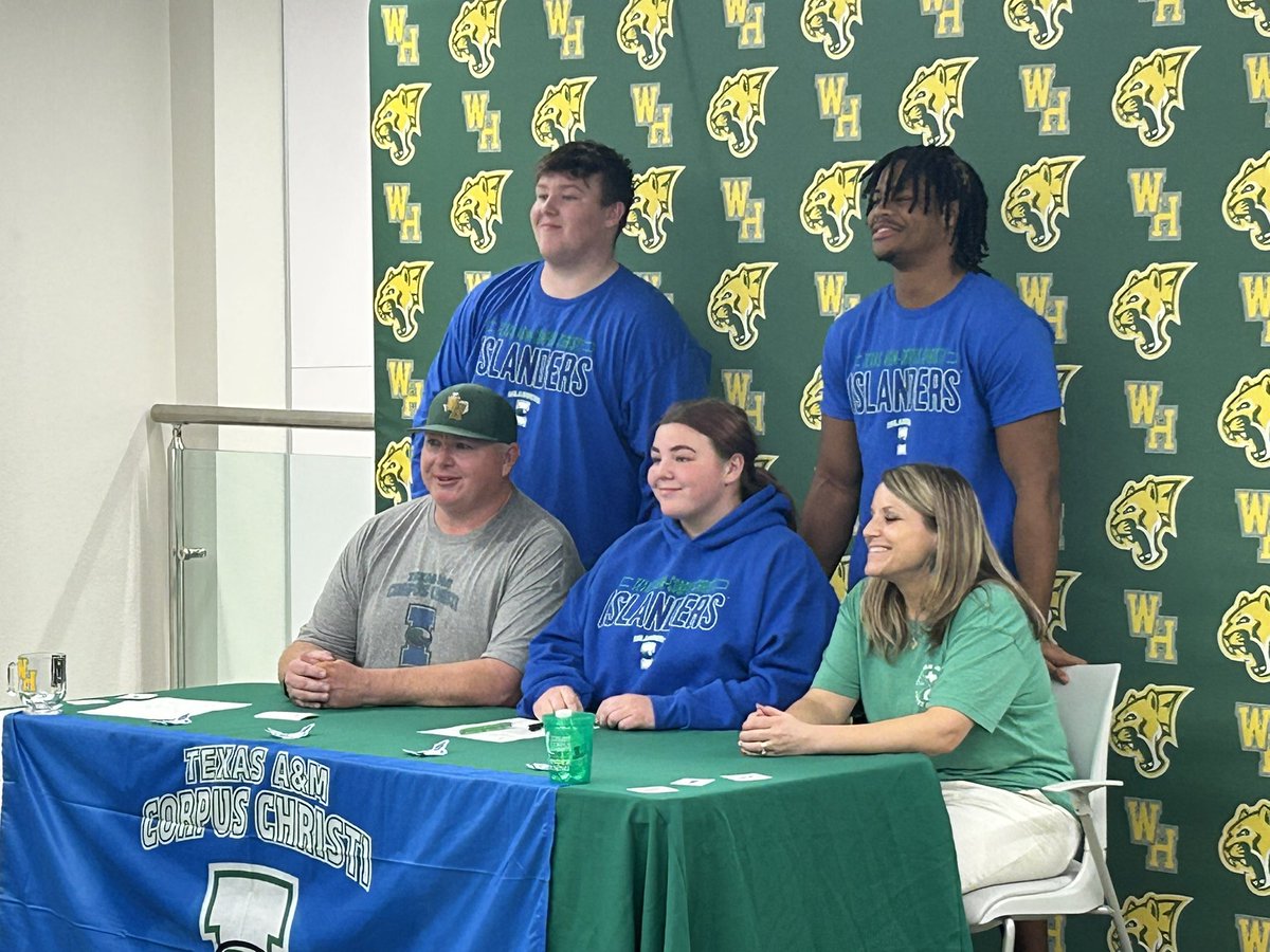 Abby Moilan is going to be an Islander.  The school record holder committed to the track program at Texas A&amp;M Corpus Christi today at Western Hills HS. 
Great support from the staff and students. 

Awesome family - Congratulations! 
<a href="/whhscougarsFB/">Coach Moilan</a> 
<a href="/FWISDAthletics/">FWISD Athletics</a>