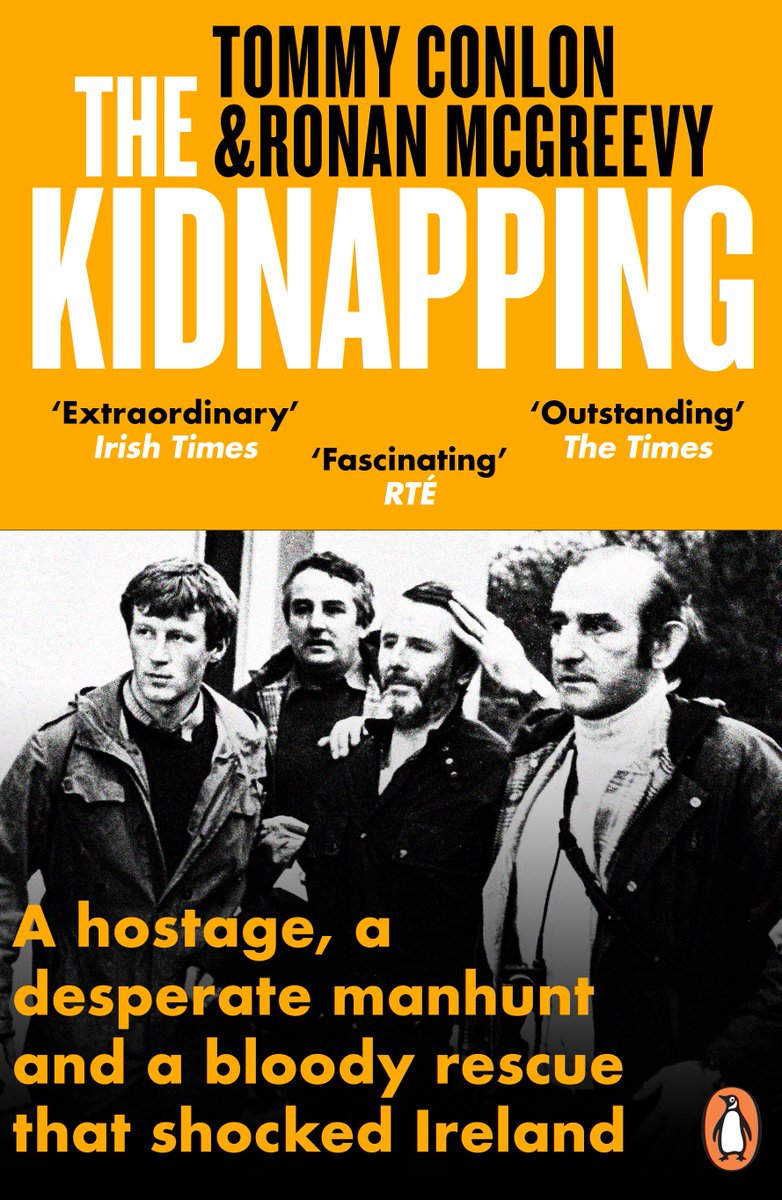 RMcGreevy1301's tweet photo. On the front page of our book The Kidnapping there is a picture of Don Tidey at Ballyconnell Garda Station on the day he was rescued from Derrada Wood, December 16th, 1983. The young man on the left is Eugene O'Sullivan, the Garda on the far right is the late Bill Somers who narrowly escaped being shot by the Provisional IRA. After the ceremony in Ballinamore today, Eugene and Bill's son John visited Derrada Wood and Eugene stood at the crossroads where they exchanged fire with a Provo gang that disappeared into a nearby wood. @TConlonthecouch