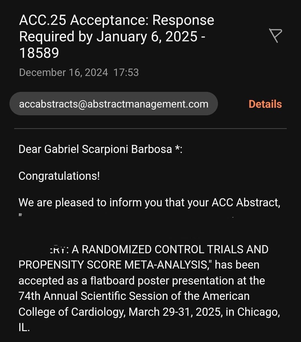 Heart2Heart Research Group (@h2h_research) on Twitter photo We are honored to announce Gabriel’s research has been accepted to present at the <a href="/ACCinTouch/">American College of Cardiology</a> conference 2025!!🇺🇸
We couldn’t be more proud of this amazing team!🫀🌟
#ACC #CardioTwitter
A special thank you for the <a href="/metaacademy_ofc/">Meta Analysis Academy</a> and Dr.<a href="/RCardoso_MD/">Rhanderson Cardoso</a> We are honored to announce Gabriel’s research has been accepted to present at the <a href="/ACCinTouch/">American College of Cardiology</a> conference 2025!!🇺🇸
We couldn’t be more proud of this amazing team!🫀🌟
#ACC #CardioTwitter
A special thank you for the <a href="/metaacademy_ofc/">Meta Analysis Academy</a> and Dr.<a href="/RCardoso_MD/">Rhanderson Cardoso</a>