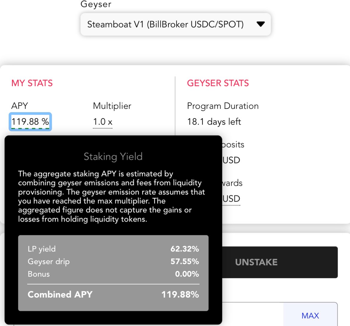 kbambridge's tweet photo. To show how crazy the yield  can stack up for the #EvergreenCycle you earn 62% LP yield for providing

$SPOT (low volatility)
$USDC (almost no volatility)

to Bill Broker (custom AMM) now! 

You can also stake it if you want for the next 18 days to earn $FORTH (+57% yield!) https://t.co/wP0uwSmXxX