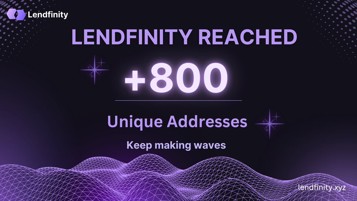 lendfinity_xyz's tweet image. We just surpassed 800 users! 🥳