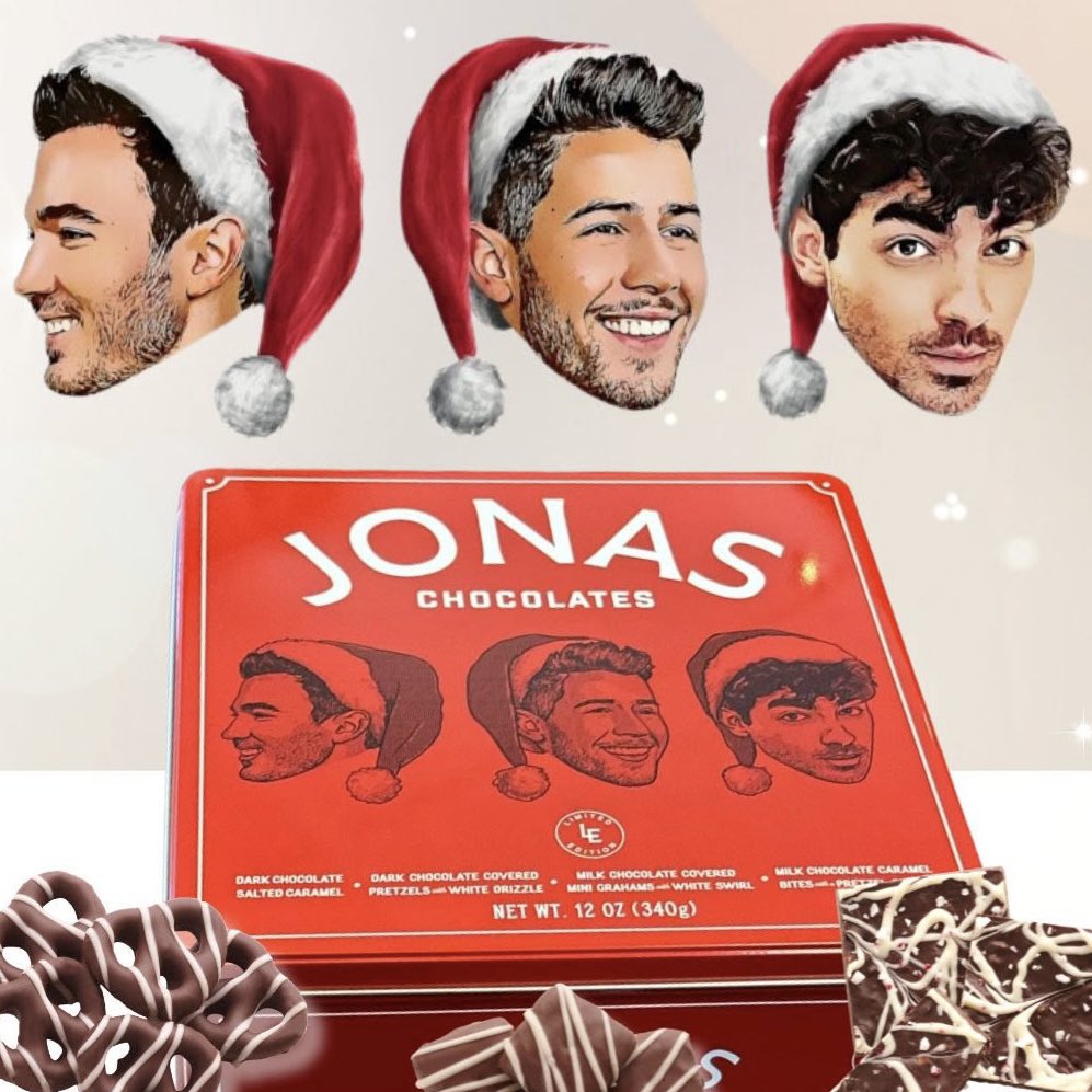 jonasbrothers's tweet photo. Order your Jonas Chocolates today and get them by Christmas ❤️🍫 https://t.co/GuIAeXEIx2 https://t.co/8IGF9x7qzZ