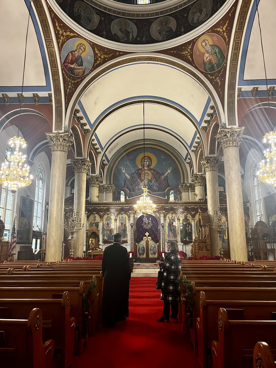 feigenholtz's tweet photo. Father Stamati and the Annunciation Greek Orthodox Cathedral staff welcomed us for a tour of their historic church this morning. Their work to provide weekly hot meals to our Gold Coast area neighbors is inspiring. https://t.co/arANGJ69fB