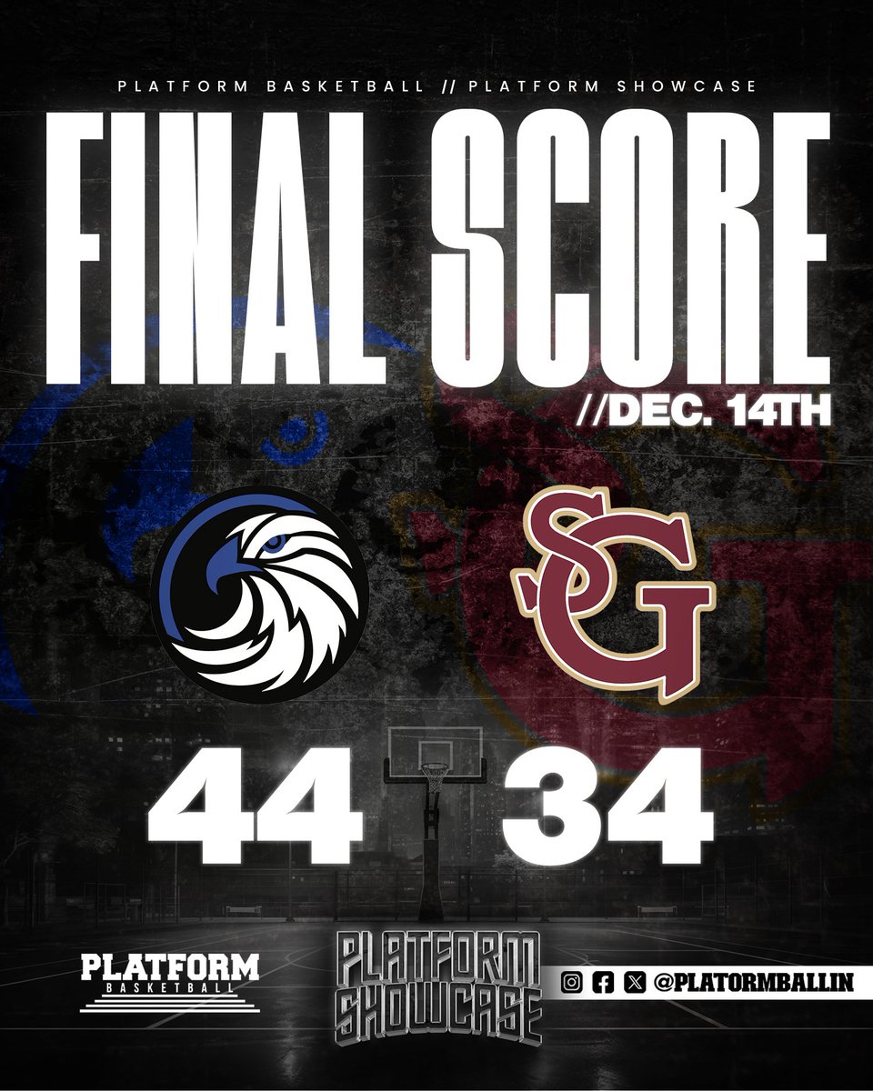 Final from the Platform Showcase Middle School game. Elmore Park 44 St. George's 34