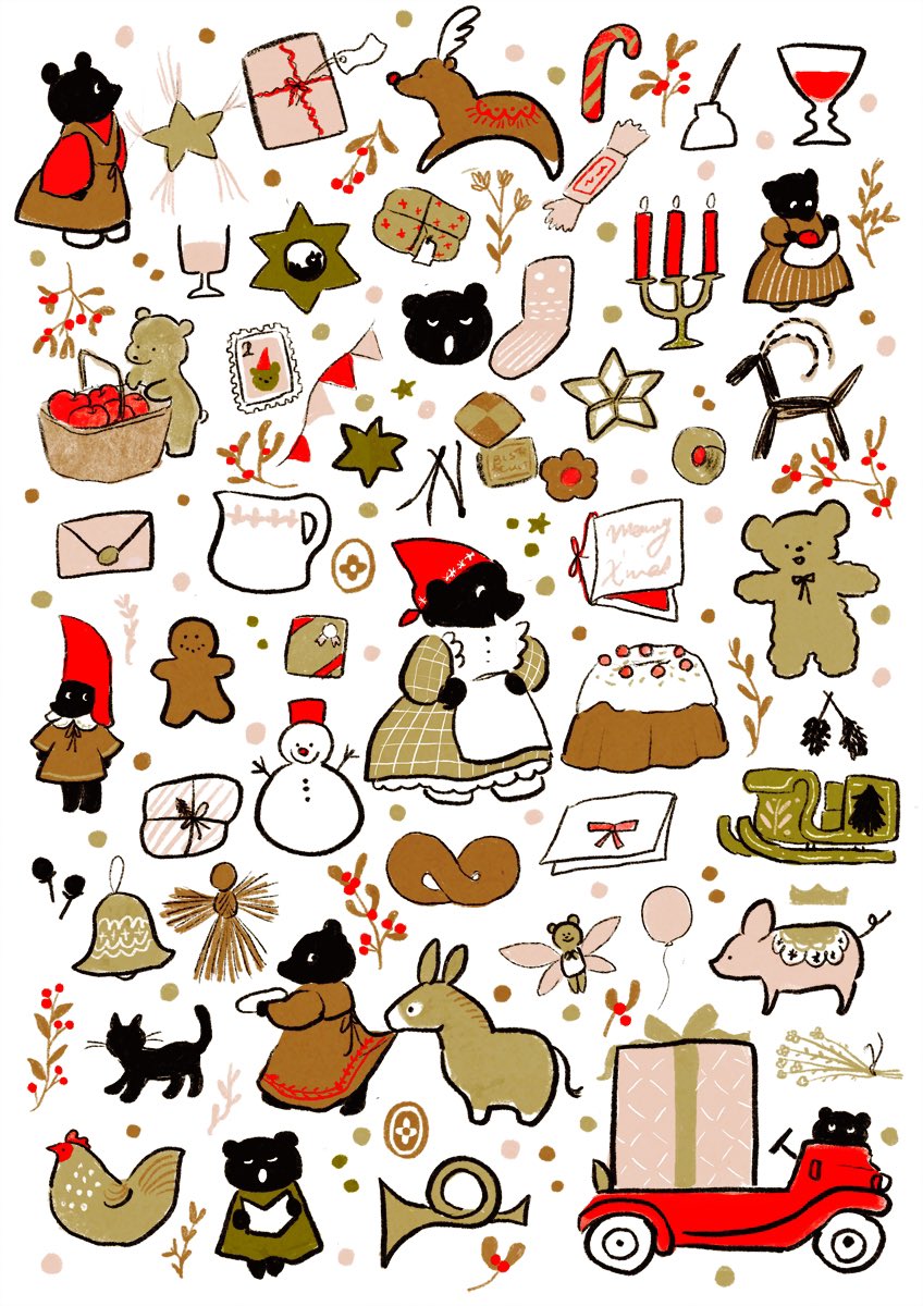 「もうすぐクリスマス 」|ももろ　4／20発売絵本「パンダのパクパクきせつのごはん」のイラスト