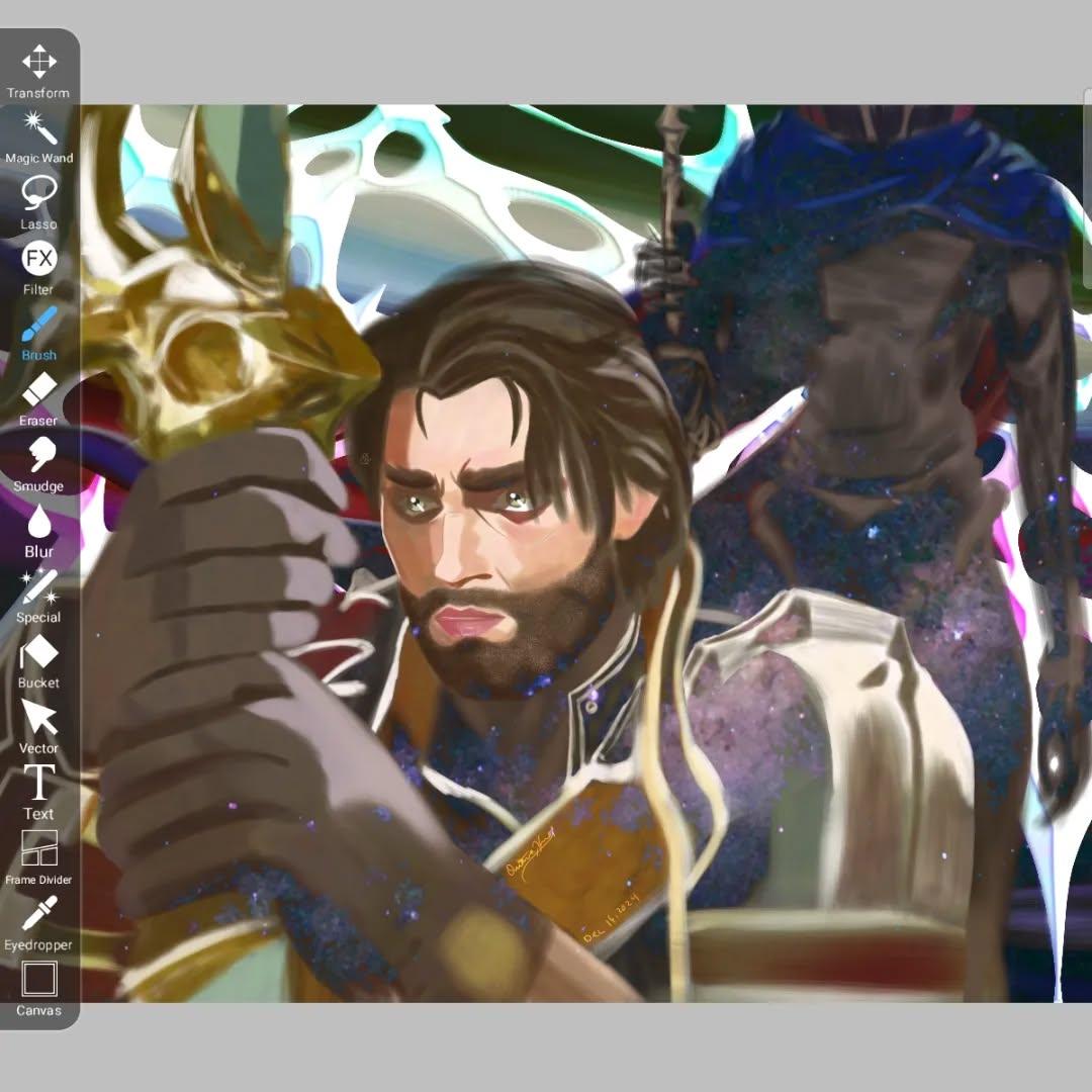 OrianaKnoxGreen's tweet photo. Who wants a print of the sad boy and his eldritch horror partner when I finish it?
#jayvik #jaycetallis #Viktor #arcane #arcanefanart #arcaneseason2 #ipromisedyou #commissionsopen #helpme #icanmakeyouart https://t.co/vBO2rdOCdW