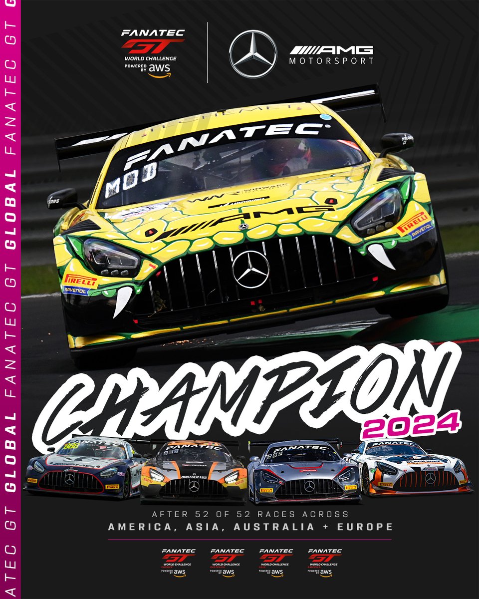 Mercedes-AMG Motorsport has secured Fanatec GT World Challenge powered by AWS Manufacturer Ranking title number six following victory in Jeddah last weekend.

NEWS 🗞 gt-world-challenge-australia.com/news/330/merce…

#GTWorldChAus