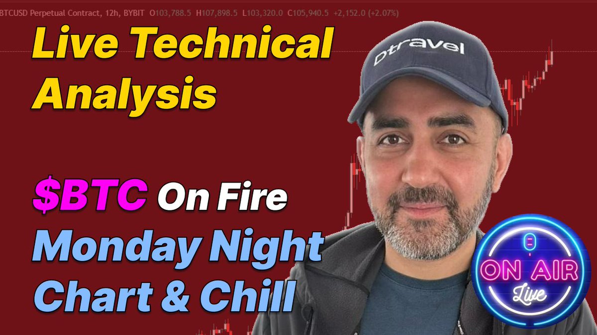 amirsadjady's tweet photo. Live Technical Analysis: Monday Night Chart & Chill
Live Link below 👇
BTC just hit a new all-time high! 🔥 Join me LIVE for a deep dive into #Bitcoin's surge, the strength of $Qanx, and why $TRVL & $SLERF are still warming up. 🔥Tonight's #ChartAndChill session will be 🔥 https://t.co/x7zYgp9KfG