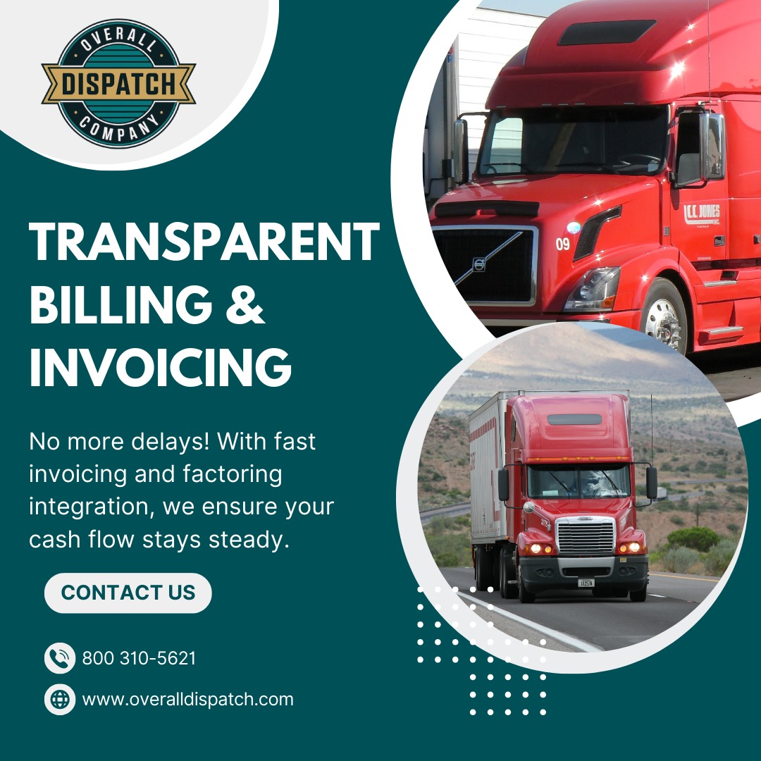 OverallDispatch's tweet image. Maximize Fleet Productivity with Overall Dispatch Company! 🚛
Our tailored load assignment services minimize downtime by factoring in driver availability, location, and preferences.

📞 Contact us today: 800 310-5621
🌐 Visit: overalldispatch.com

#OverallDispatch