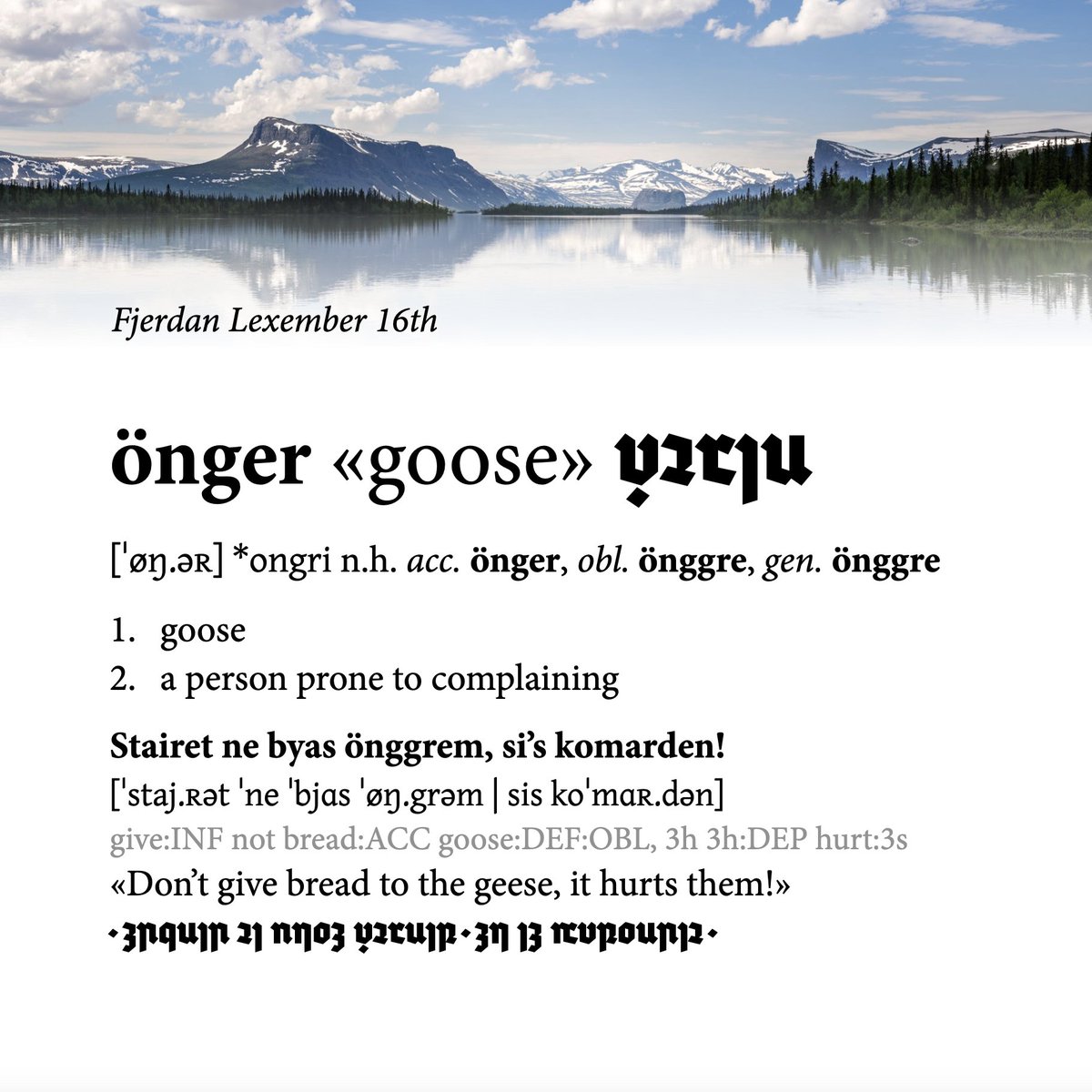 #Fjerdan #Lexember 16th: önger «goose»
#SixOfCrowsSpinoff