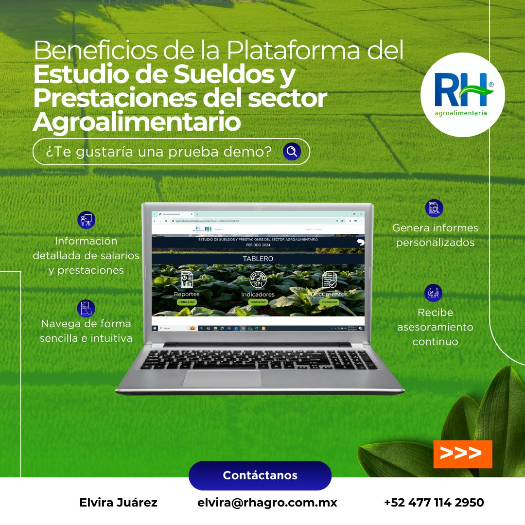AgroRh's tweet photo. Accede a datos actualizados y relevantes para tomar decisiones estratégicas en la gestión de recursos humanos. Contáctanos #TalentoAgroalimentario #CrecimientoAgrícola #EstadísticasAgroindustriales
🧑‍💼Elvira Juárez
✉️email: elvira@rhagro.com.mx
📲WhatsApp: +52 477 114 2950 https://t.co/bDqBgW5hnY