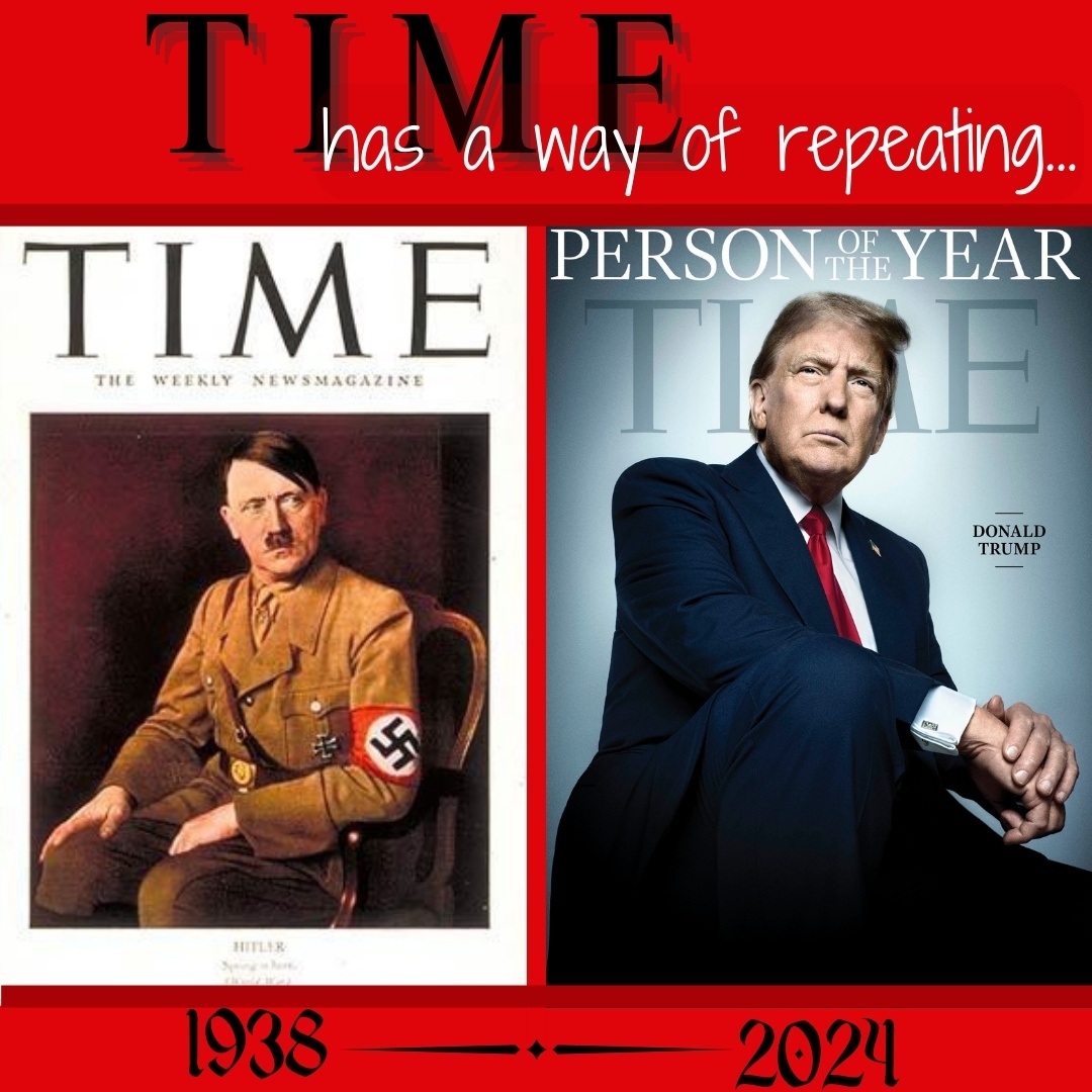 TerriOnPolitics's tweet photo. Does @TIME magazine ever flip through past publications? Making the same mistakes after over 80 years.
#TyrantoftheYear #timemagazinecover #DonaldTrump | @DemCastUSA https://t.co/YRo7Fxst14