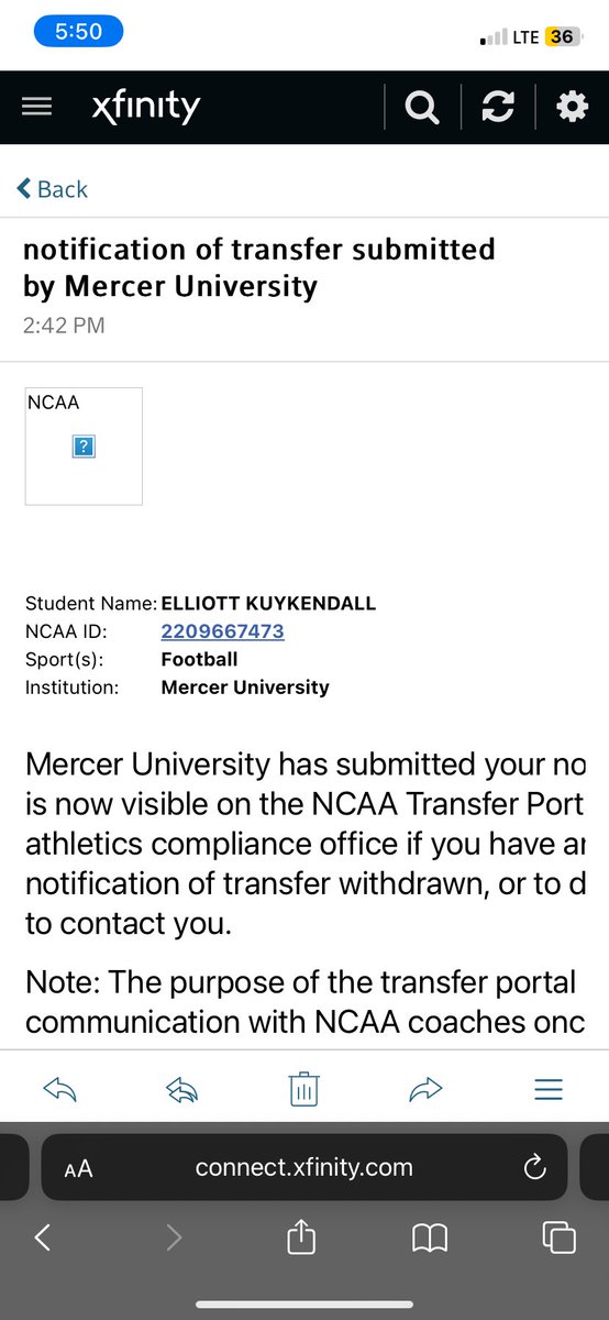 I would first like to thank god for the position I am in today, I am thankful for the Mercer football program and coaches for the opportunities that I was given. With that being said I have entered the transfer portal with 3 years of eligibility remaining.