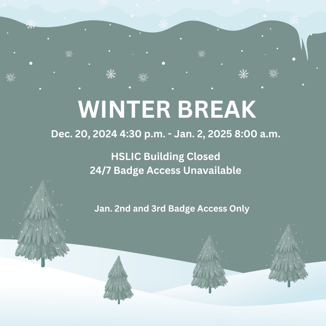 Winter break is almost here! Please remember that we will be closed on the listed dates.