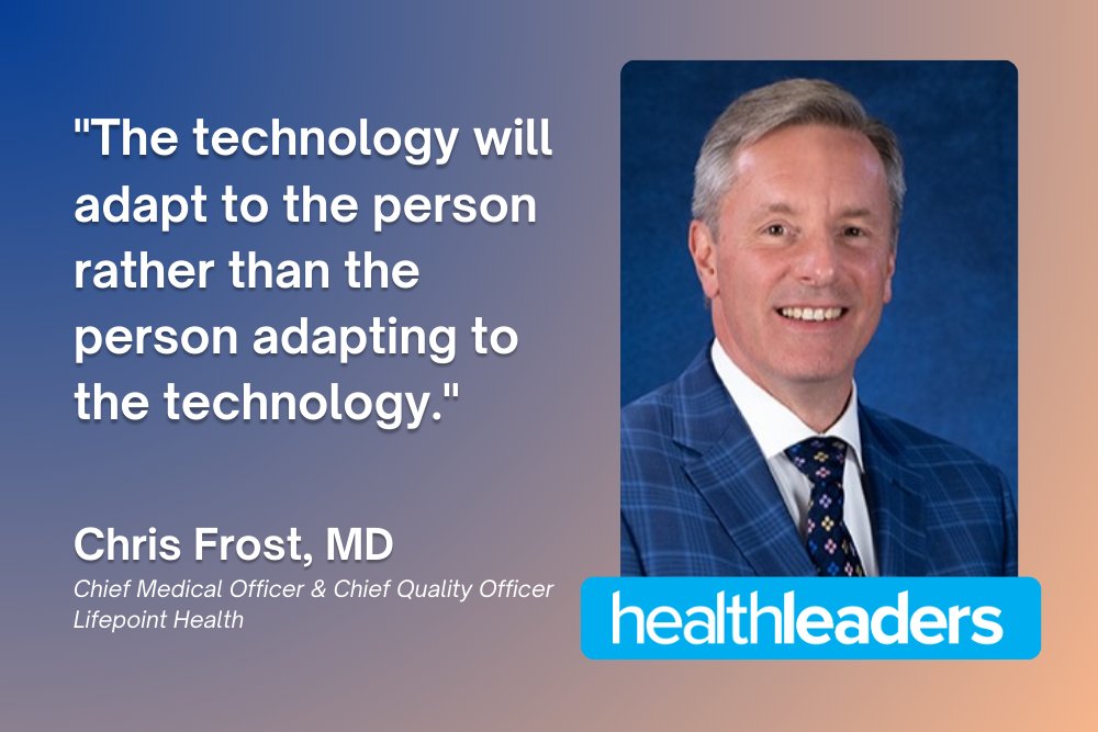 HealthLeaders's tweet photo. #AI, health equity, and #telehealth will be #healthcare hotbeds in 2025, according to Chris Frost, MD, senior vice president, chief medical officer, and chief quality officer at #LifepointHealth: https://t.co/YajWDT4INa https://t.co/xJNY7w6lNg