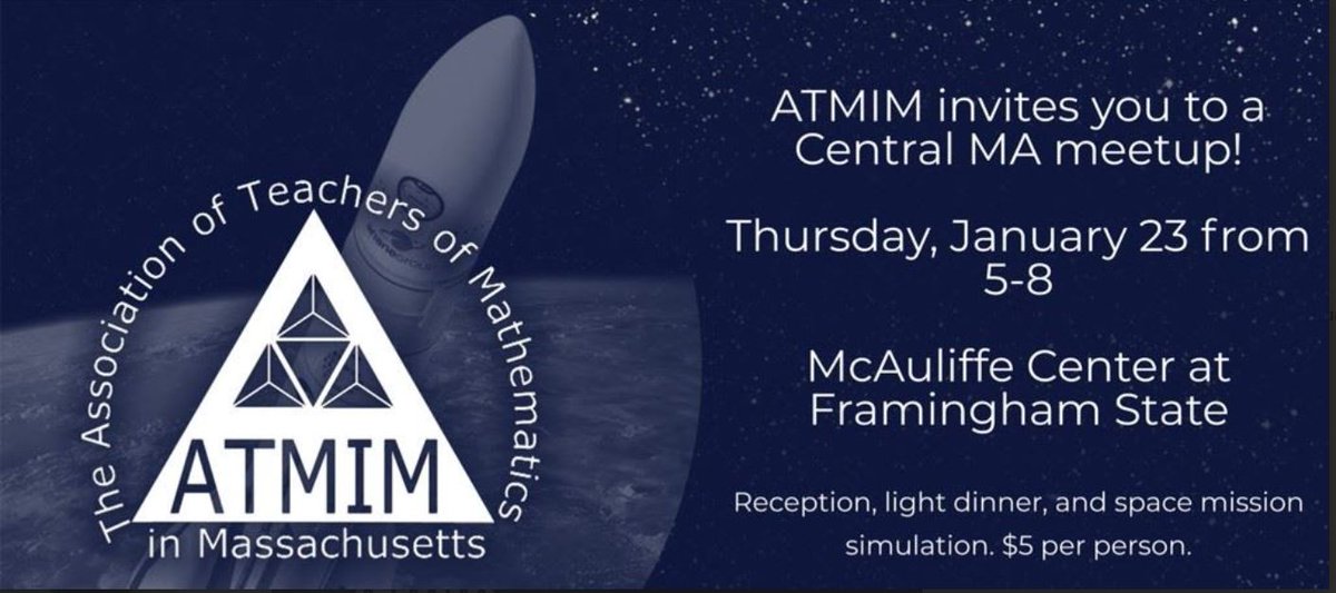 Attention ATMIM members: Cure that cabin fever and join ATMIM for our first in-person networking event at the McAuliffe Center at Framingham State where we will experience a mission on their new simulator. Register at atmim.wildapricot.org/event-5958468