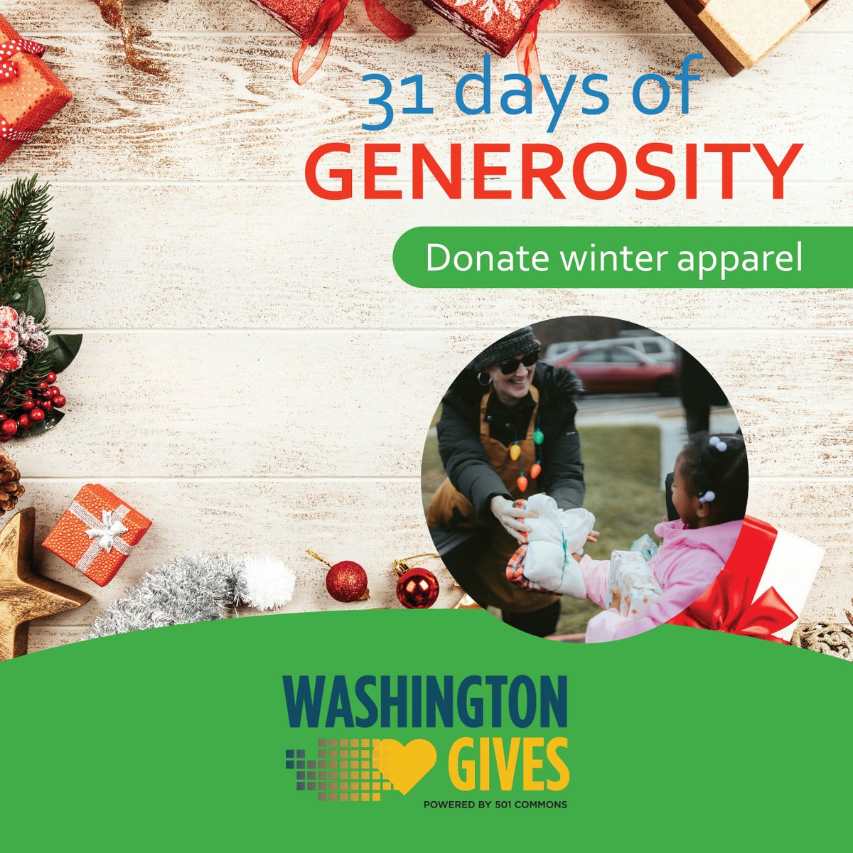 WAGives's tweet photo. Do you have perfectly good winter apparel sitting in your closet that you aren’t using? Consider donating your gently used (or new!) coats, hats, scarves, gloves, and blankets to a nonprofit that’s accepting these items.

#31DaysofGenerosity #WAGives #ThatGivingFeeling #winter https://t.co/HNjGO77l9g