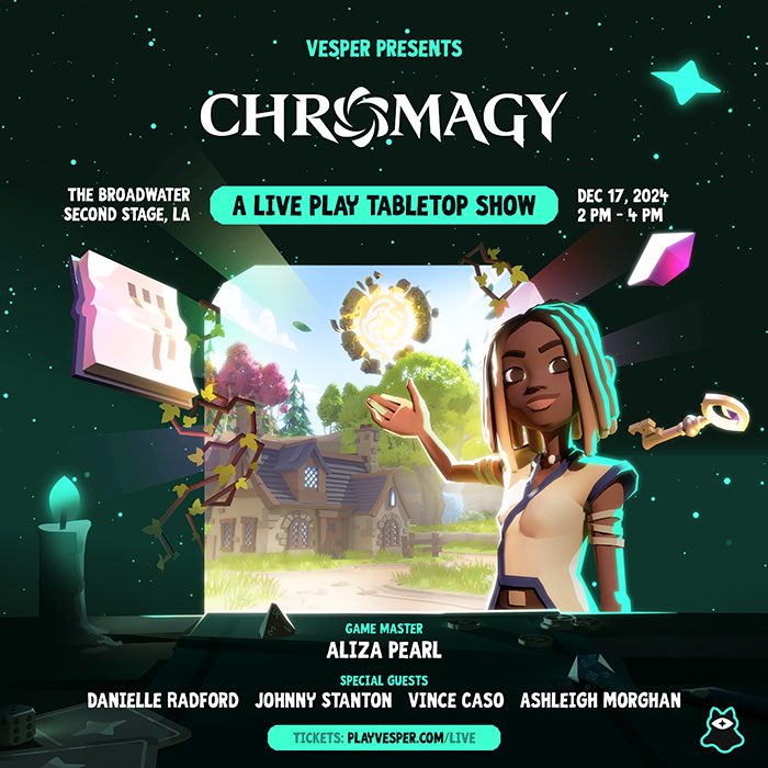 Are you in LA and love actual plays?
<a href="/playvesper/">Vesper</a> is hosting an awesome event tomorrow at the Broadwater Theater and I get to play with some amazing people! Claim your ticket in the following link and come watch at 2pm!