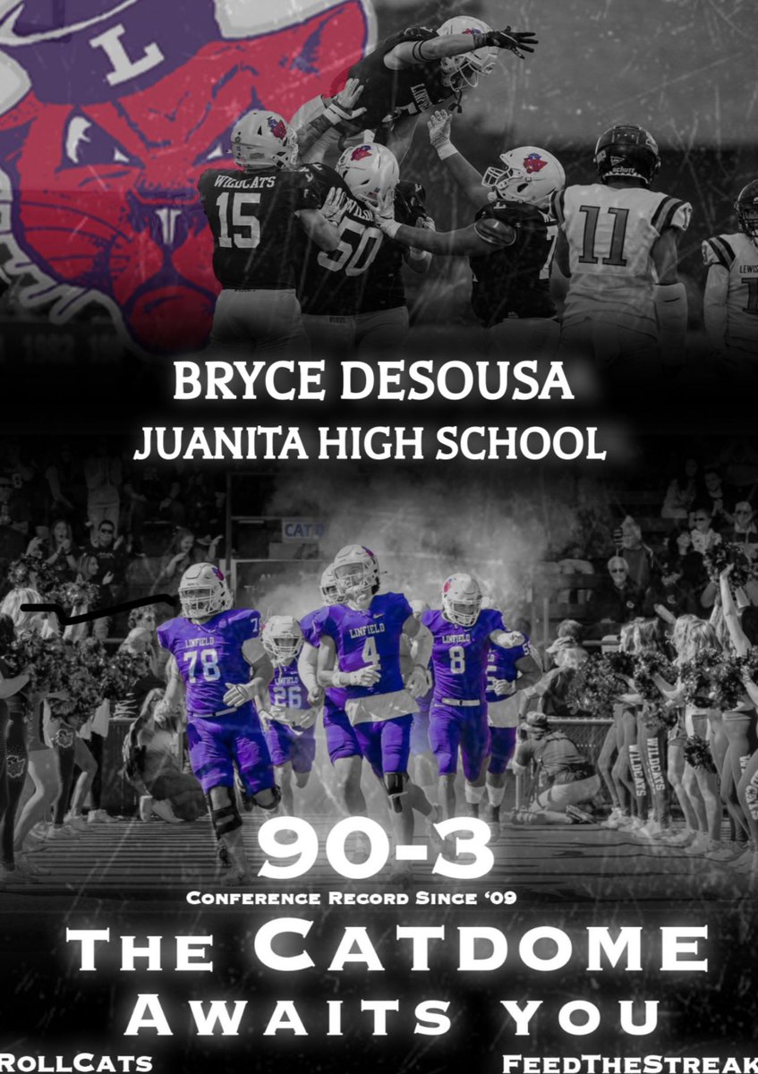 Bryce Desousa (@bryce_desousa) on Twitter photo After a great talk with <a href="/CoachDawson_/">Dawson Lieurance</a> I’m happy to announce that I have been offered by <a href="/LinfieldFB/">Linfield Football</a> thank you for this opportunity! <a href="/Juanitafootball/">Juanita Football</a> @railz206 #gocats After a great talk with <a href="/CoachDawson_/">Dawson Lieurance</a> I’m happy to announce that I have been offered by <a href="/LinfieldFB/">Linfield Football</a> thank you for this opportunity! <a href="/Juanitafootball/">Juanita Football</a> @railz206 #gocats