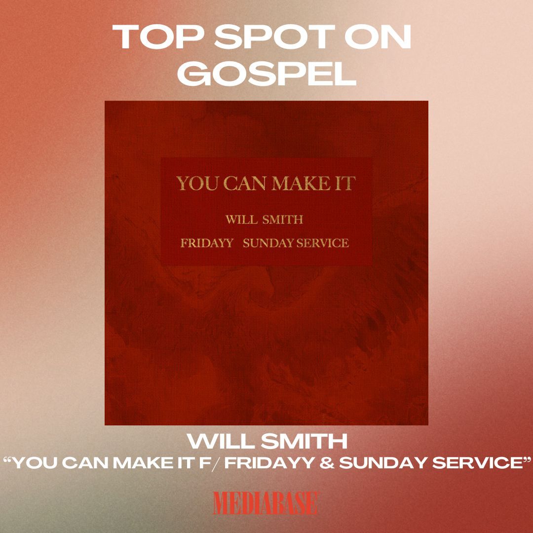 MediabaseCharts's tweet image. Feel the spirit! @WillSmith2real's "You Can Make It" is now No. 1 on the Mediabase Gospel chart.  

#WillSmith #YouCanMakeIt #Gospel #Mediabase