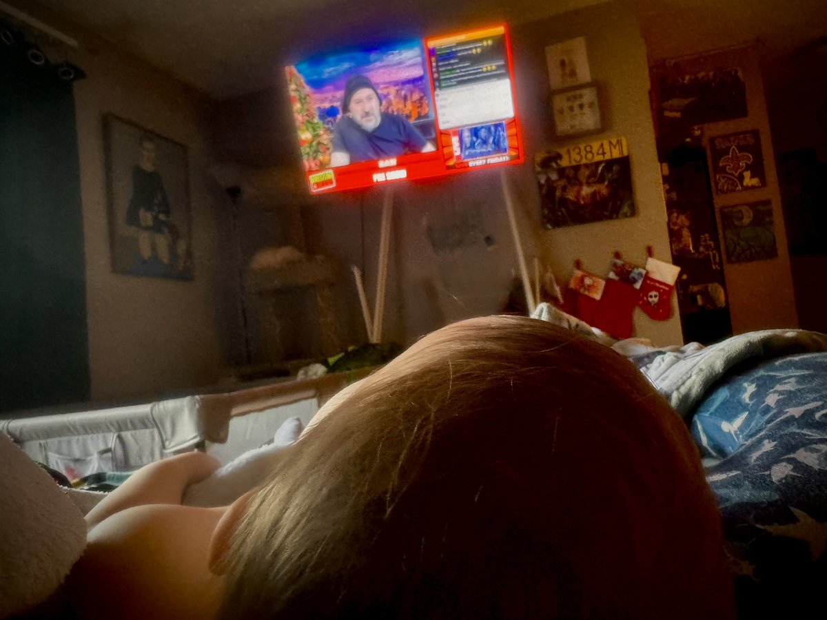 Tattoo_Mombie's tweet photo. Babysitter @WrestlingDazeYT put him right to sleep. #barryout✌🏼 Happy Monday Night Raw everyone!! https://t.co/mzxp2NNfWG