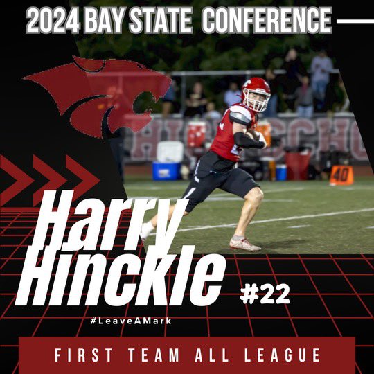 Congratulations to Harrison Hinckle (Union College commit) c/o 2025 for being selected a 1st Team Bay State Conference All-Star. #LeaveAMark