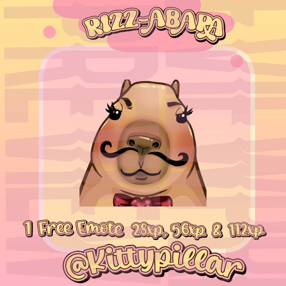 LilacCatbug's tweet photo. STEWART the rizz-lord capybara... IS HERE AND READY TO BE A PART OF YOUR EMOTES... FOR FREE!!!
https://t.co/GMd2sZISlY

If you decide to get him for your stream make sure to add me as the creator to the emote! In the "Emote Attribution"! https://t.co/SnsmlWfsE0