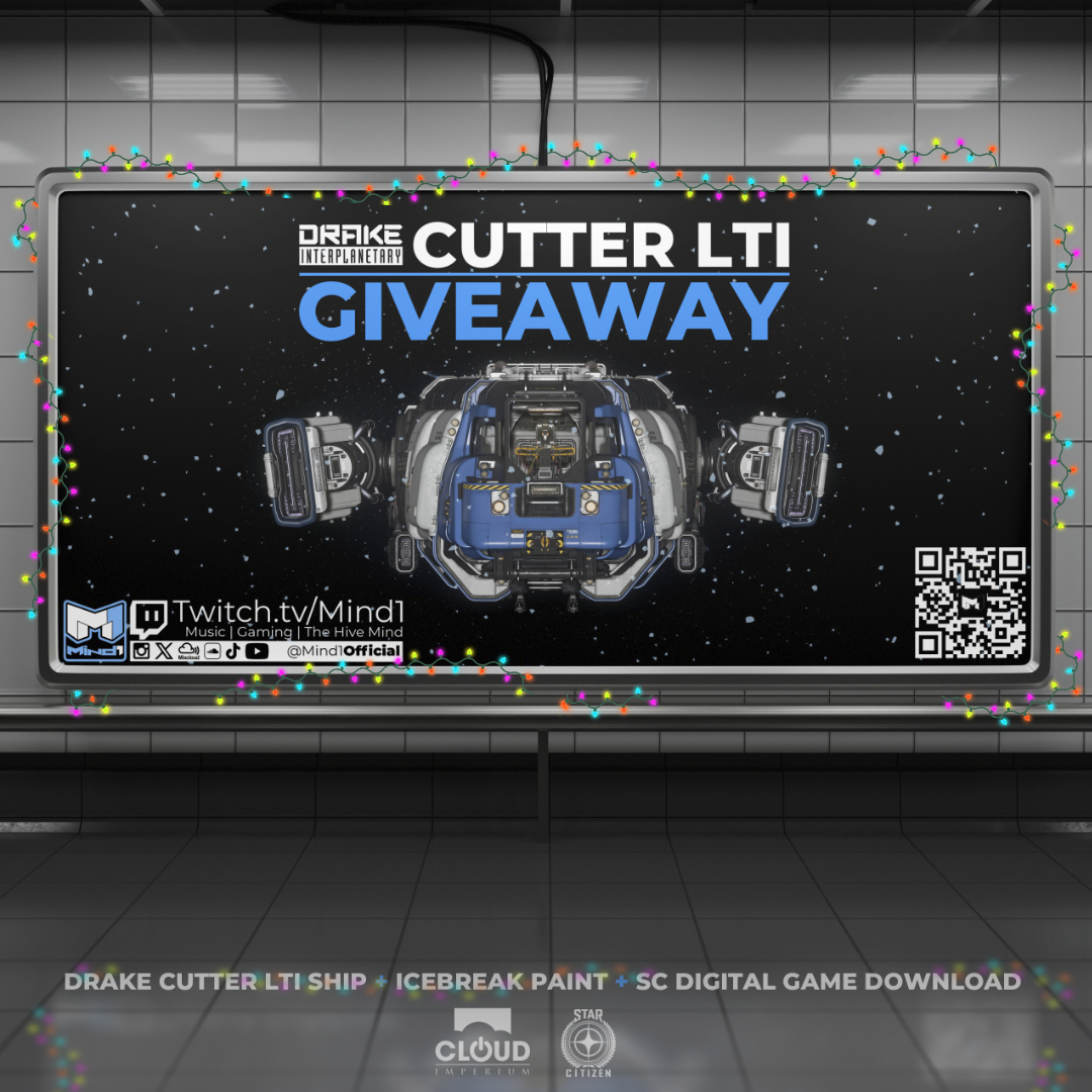 Mind1Official's tweet photo. Happy Holidays!! Let's give away a DRAKE CUTTER LTI game package!!!

https://t.co/TvYjz8cTjt

#starcitizen #giveaway #twitch https://t.co/8XCsgh87OY