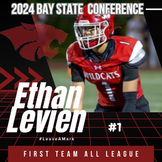 Congratulations to Ethan LeVien c/o 2025, for being named a first team Bay State Conference All-Star #LeaveAMark