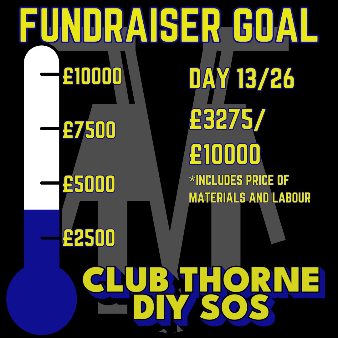 Club Thorne DIY SOS |

An updated figure! Thank you to all the people donating and getting in touch 🔵⚫️

All donations would be greatly appreciated, whether it’s coming to paint a wall, donating building materials or donating money!

Donate here- gofund.me/4eb269e5