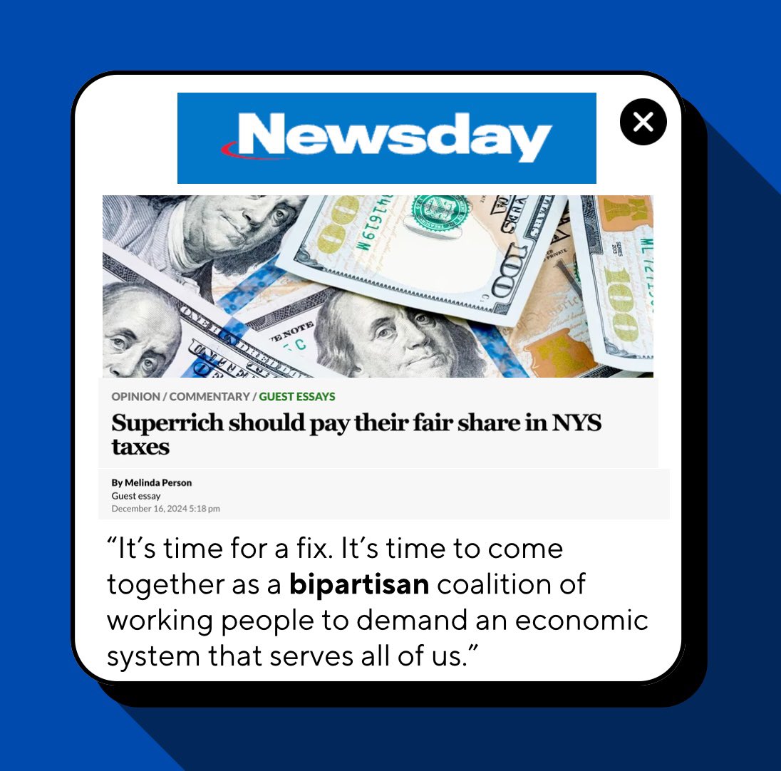 The super-rich are riding high while working people struggle. It’s time for a fair tax system in NY that invests in communities — not one that favors billionaires. 

Read my full open letter to people making less than $5 million dollars per year <a href="/Newsday/">Newsday</a> 

newsday.com/opinion/commen…