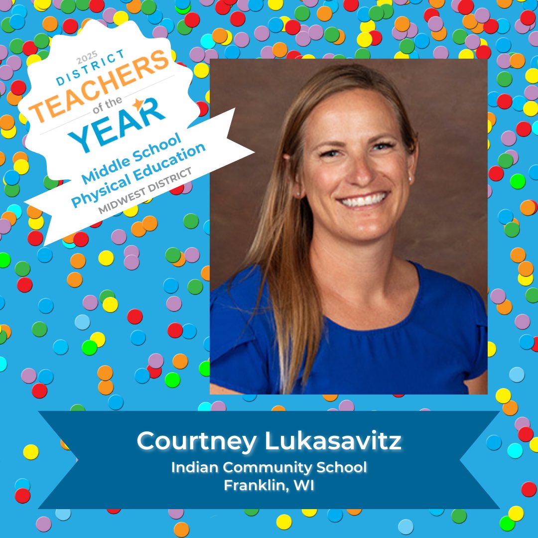Courtney Lukasavitz (@courtney_luka) on Twitter photo I am so incredibly honored to be recognized as the <a href="/SHAPEAmerica/">SHAPE America</a> Midwest Middle School Physical Education Teacher of the year.
Thank you to <a href="/Physed_Pomeroy/">Matthew Pomeroy</a> for seeing something in me.
Thanks to my family and support system. Especially my wonderful husband <a href="/lukasavitz22/">Cal Lukasavitz</a> I am so incredibly honored to be recognized as the <a href="/SHAPEAmerica/">SHAPE America</a> Midwest Middle School Physical Education Teacher of the year.
Thank you to <a href="/Physed_Pomeroy/">Matthew Pomeroy</a> for seeing something in me.
Thanks to my family and support system. Especially my wonderful husband <a href="/lukasavitz22/">Cal Lukasavitz</a>