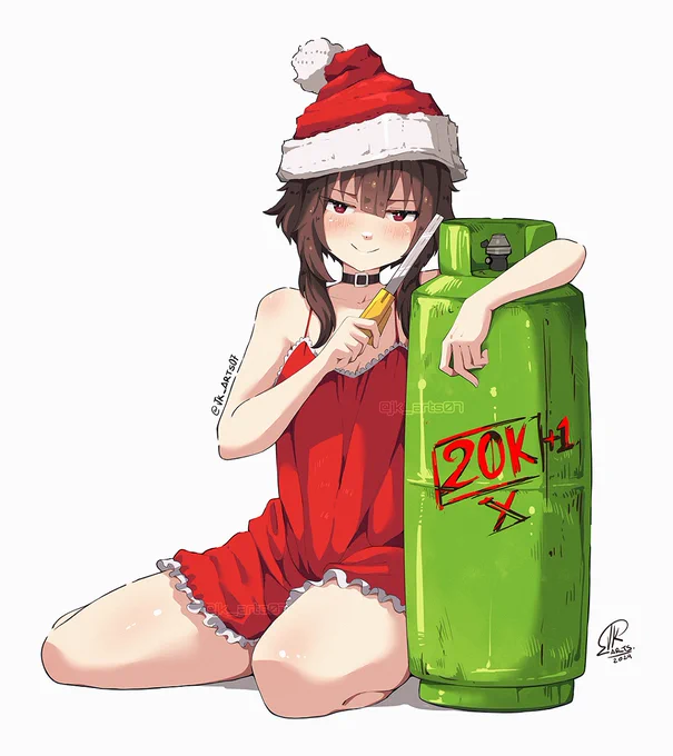 20+1k Thanks #konosuba #megumin #Christmas #meme #fanart #waifu