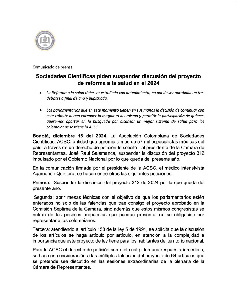 Asociación Colombiana de Sociedades Científicas tweet media