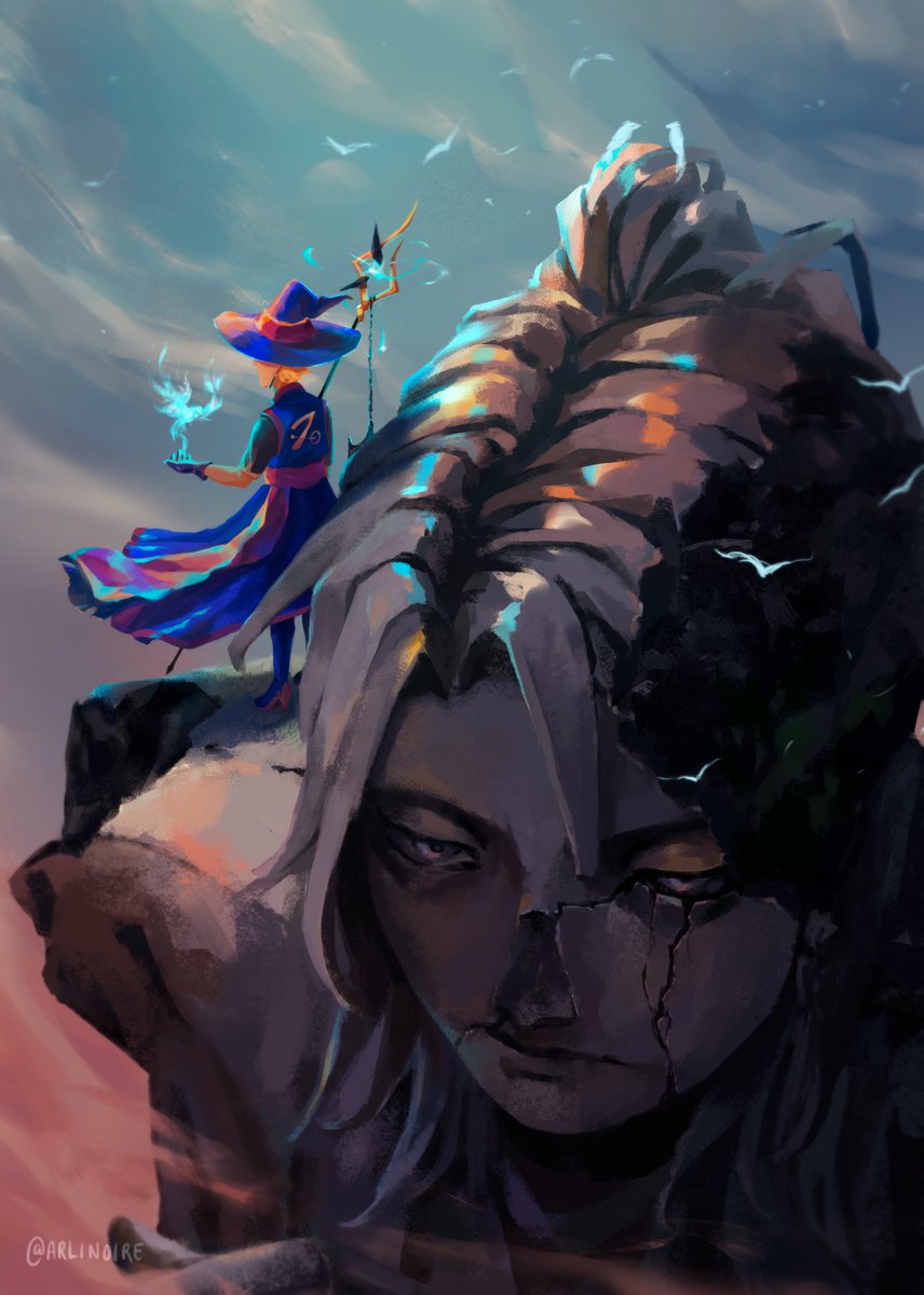 Thank you to <a href="/WindowToWorlds/">Window to Worlds zine | 2024 edition out now!</a> for having me back again this year! 
This time around I decided to draw a piece about the passage of time and the fading of legacies. Please be sure to check out the other participants' pieces too! 
#oc