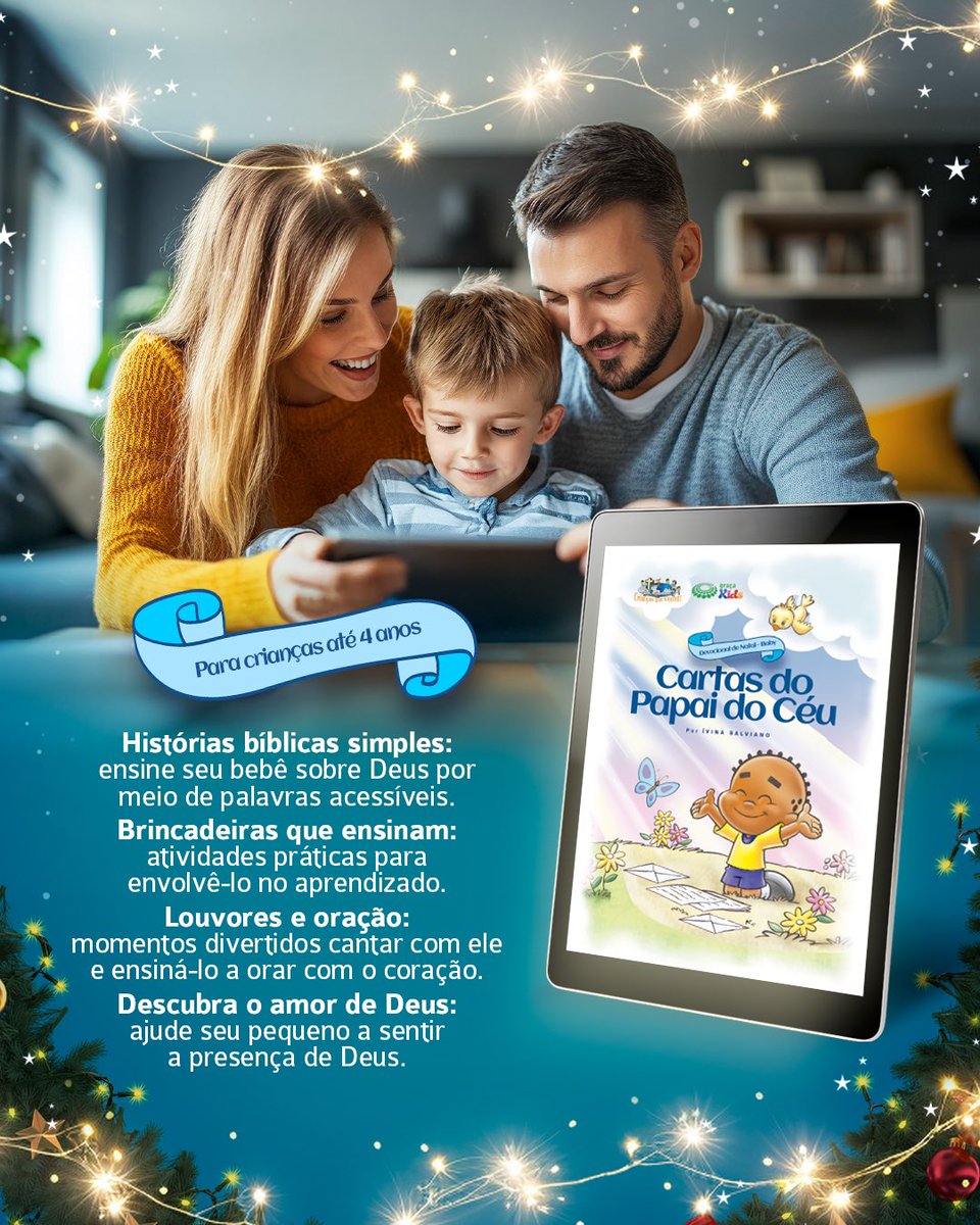gracakidsbr's tweet photo. Cartas do Papai do Céu: devocional de Natal 2024! 
Duas versões cheias de amor para crianças:
💌 Até 4 anos: Descobertas sobre o nascimento de Jesus.
💌 Acima de 5 anos: Fé e comunhão fortalecidas com Deus.

🎁 Acesse o site da Graça Kids https://t.co/5eiGm56KgN https://t.co/hqlDJLkczS