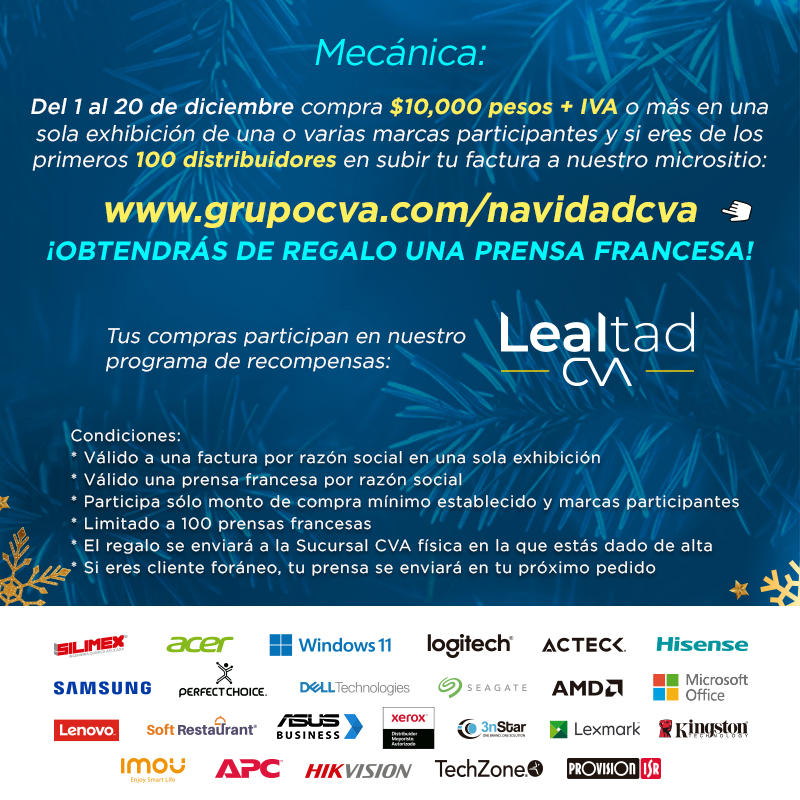 ¡Quedan pocos días de la Venta Navideña CVA! 🎅🎄
No te quedes sin tu prensa francesa, realiza compras y llévate este increíble regalo 🎁🥳

Ingresa y llévate la tuya aquí 👉 grupocva.com/navidadcva/
Conoce todas las promociones aquí 👉 n9.cl/0lcoew
 #VentaNavideñaCVA