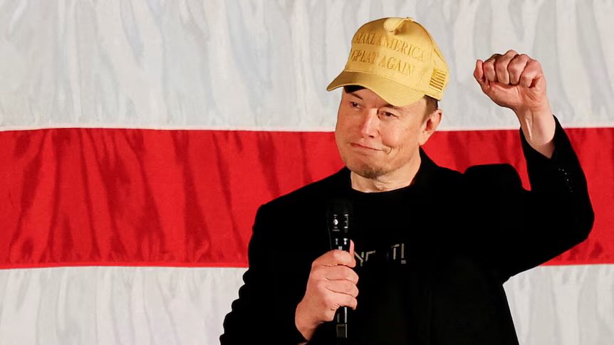 BigImpactHumans's tweet photo. The Golden Age of America has begun. 

Elon’s gold MAGA hat was a sign. https://t.co/tIN9KQ5cnd