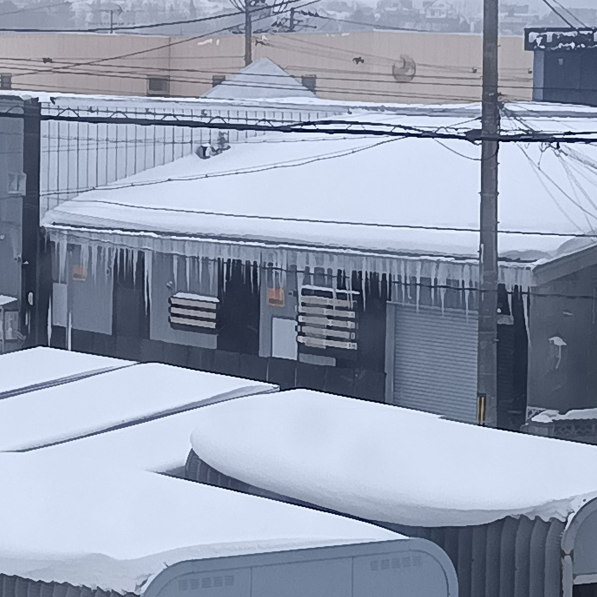 visionopt1's tweet image. #留萌　曇り−4℃
今では珍しい窓に氷避けの板、庇にはツララ
#AlvinQueen
ジャケ写はオドロしいが中身は至って王道ハードバップ🎵
初期のＴ・Ｓ・MONKとややカブり気味かな。
#jazz
#土田悦也