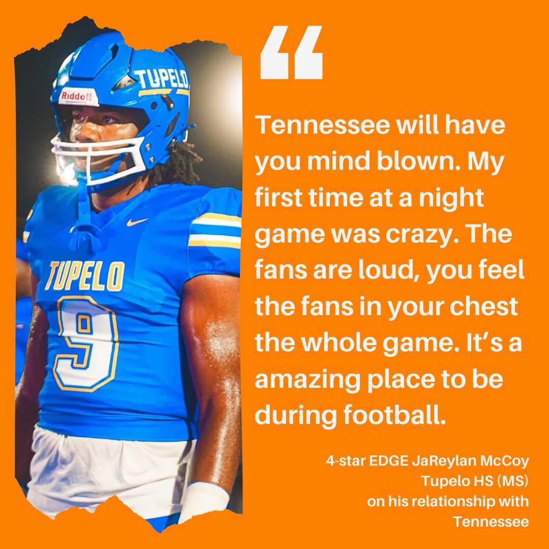 TTJH Sports (@ttjhsports_) on Twitter photo Class of 2026 4-star DL JaReylan McCoy spoke with me on each of his Top 3 schools in #LSU, #USC and #Tennessee.
McCoy plays at Tupelo High School in Tupelo, Mississippi.
<a href="/JaReylanMcCoy/">JaReylan McCoy🛸</a>
Here’s what he had to say: Class of 2026 4-star DL JaReylan McCoy spoke with me on each of his Top 3 schools in #LSU, #USC and #Tennessee.
McCoy plays at Tupelo High School in Tupelo, Mississippi.
<a href="/JaReylanMcCoy/">JaReylan McCoy🛸</a>
Here’s what he had to say: