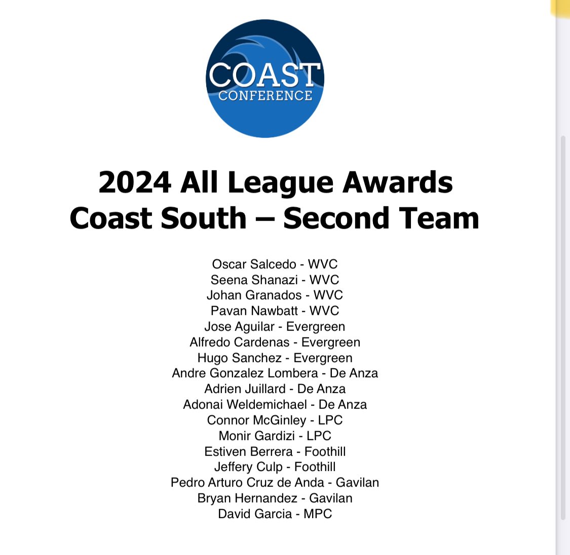 mpcmenssoccer's tweet photo. Congratulations to Johnny Hernandez (Salinas High) and David Garcia (Seaside High) for making the First and Second All -Conference Teams, respectively. @KSBWDrea @JohnJDevine @_MPCAthletics @MPCFDN https://t.co/HL1gOAiiX8