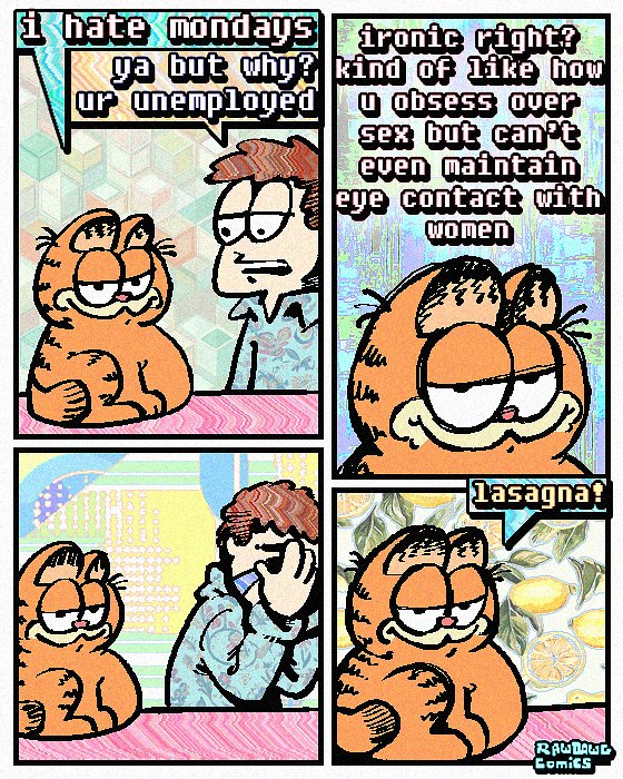 rawdawgcomics's tweet image. Monday again, Garfie babey!