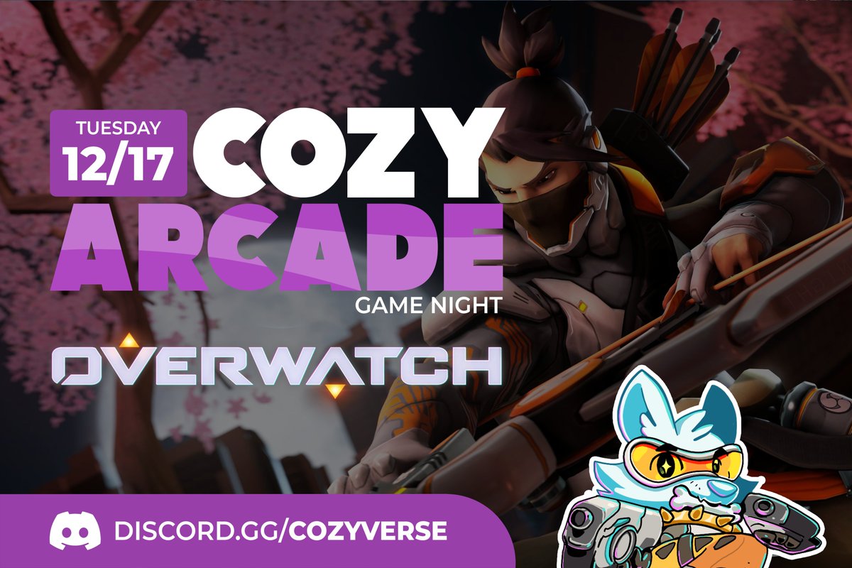 cozyversexyz's tweet photo. 👾 Cozy Arcade 👾

Got your ult ready? Clutch some Overwatch wins in the Cozy discord this evening!

The event starts at 5pm EST - see you then!
📌https://t.co/fhnWUdrbKq

#gaming #gamingcommunity #cozyverse #Overwatch2 
@PlayOverwatch https://t.co/Kkd4Xoeh2D