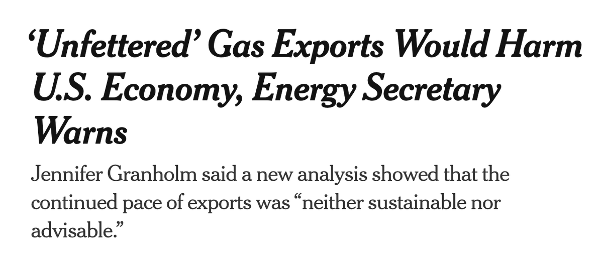 This DOE report sounds like bad news for LNG exports. 

The industry will try and spin this as "no big deal," but early reporting suggests that the DOE found that exports: 

1. Drive up costs
2. Hurt communities
3. Pollute the Climate 

Here's why that matters 🧵