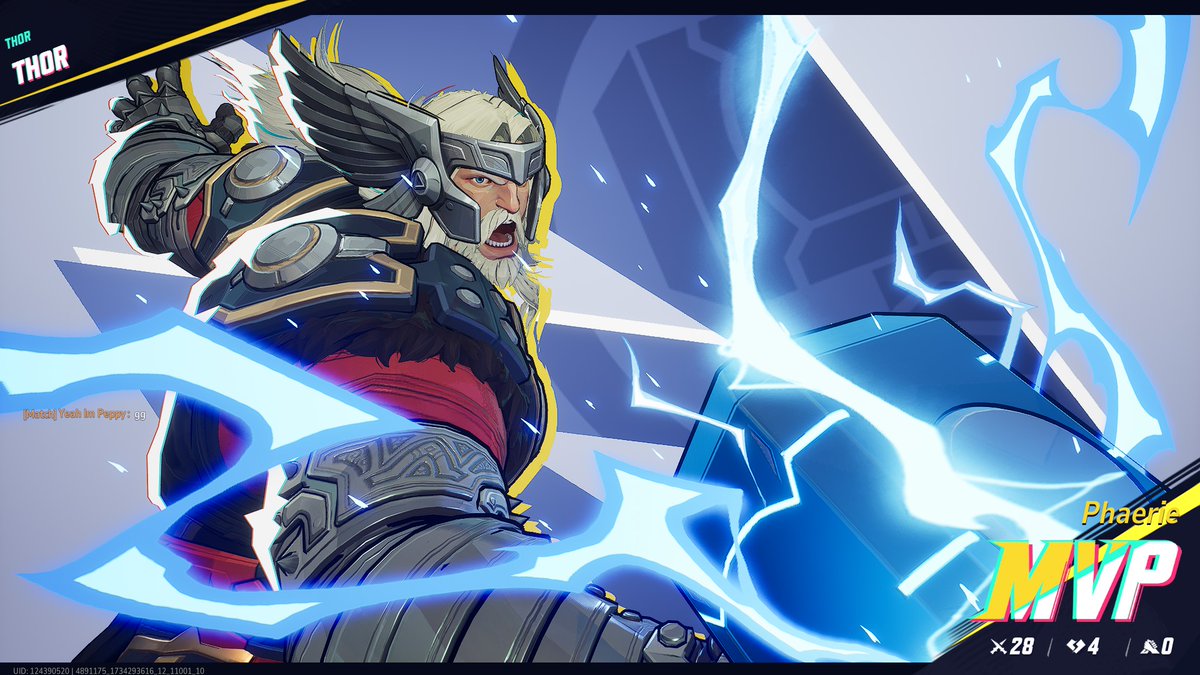 First ever tank game because no one picked tank (I main support) and i managed to get MVP! Also can I say that Thor is actually fun and I might try learning tank with him from now on ☺️☺️ #MarvelRivals