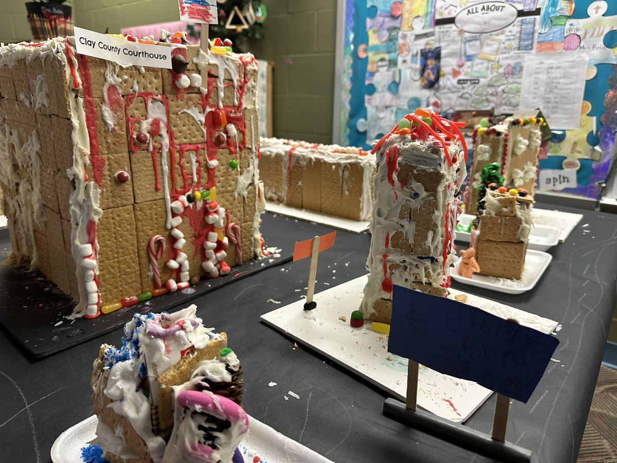 scbolin's tweet photo. Our gingerbread community project has taken much planning, research and collaboration. We’re ready for our Showcase tomorrow! @KBElementary https://t.co/L0DsnSzpEt