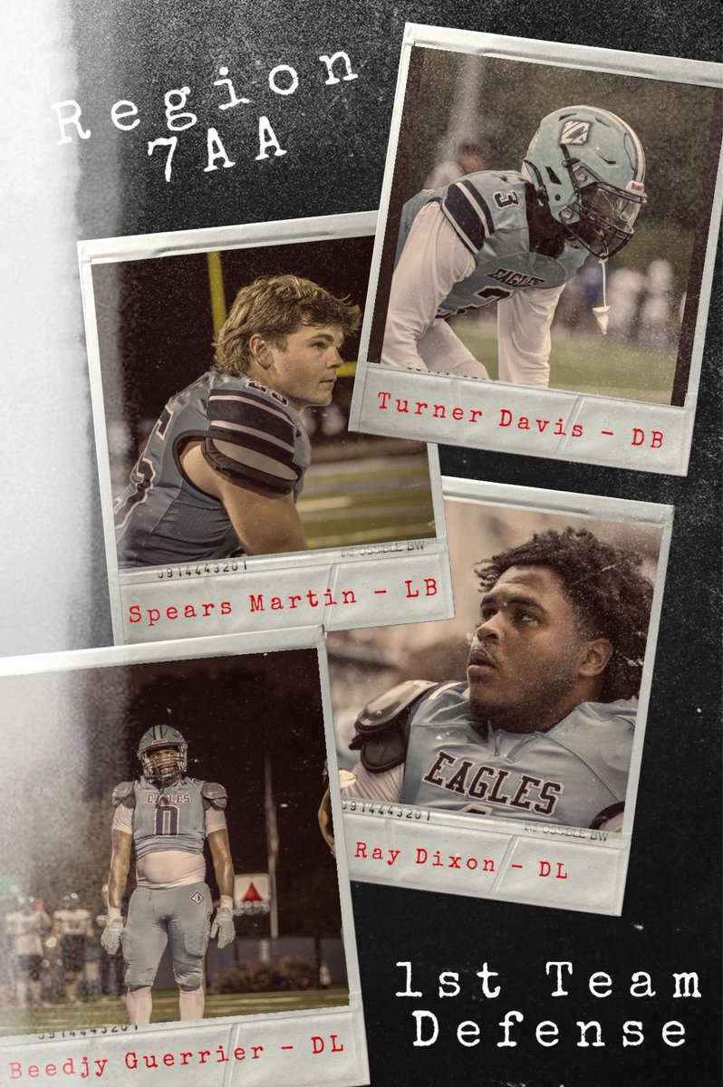Excited for our 1st Team Region 7AA Defensive Players, all seniors!

DB <a href="/TurnerD07/">Turner Davis</a> lead the team in combined PBU/INT’s with 7
LB <a href="/spears_martin7/">spears.martin</a> lead the team with 98 tackles/20 TFL’s
DL <a href="/beedjy_g50/">Beedjy Guerrier</a> had 15.5 TFL’s in only 8 games
DL <a href="/ray_dixon0/">Ray Dixon</a> was the team sack leader with 7